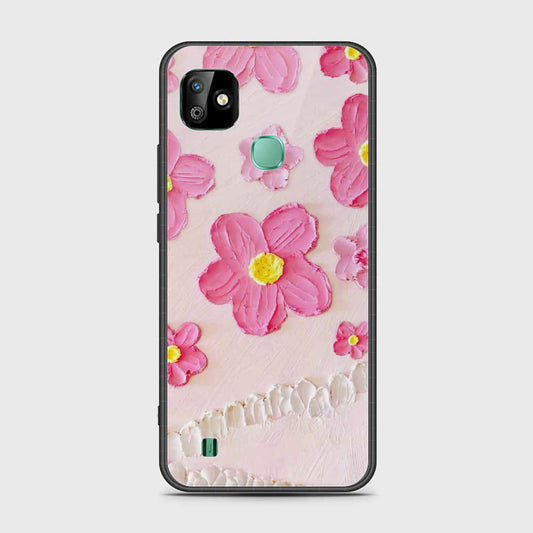 Infinix Smart HD 2021 Cover - Floral Series - Design 2 - Pink - HQ Ultra Shine Premium Infinity Glass Soft Silicon Borders Case