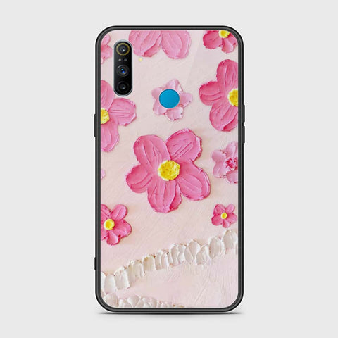 Realme 6i Cover - Floral Series - Design 2 - Pink - HQ Ultra Shine Premium Infinity Glass Soft Silicon Borders Case