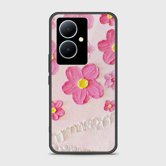 Vivo Y78 Cover - Floral Series - Design 2 - Pink - HQ Ultra Shine Premium Infinity Glass Soft Silicon Borders Case