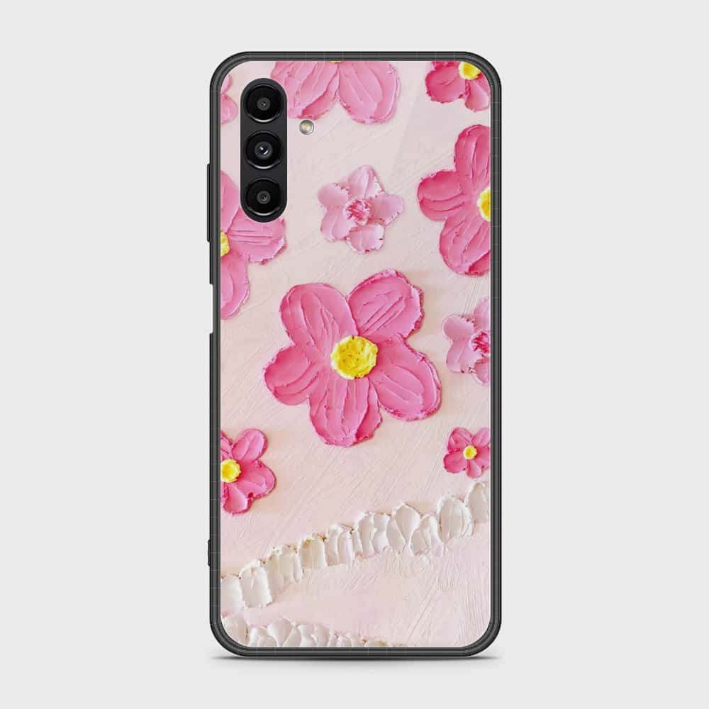 Samsung Galaxy A13 5G Cover - Floral Series - Design 2 - Pink - HQ Ultra Shine Premium Infinity Glass Soft Silicon Borders Case