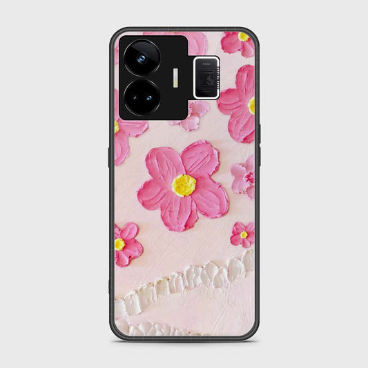 Realme GT Neo 5 Cover - Floral Series - Design 2 - Pink - HQ Ultra Shine Premium Infinity Glass Soft Silicon Borders Case