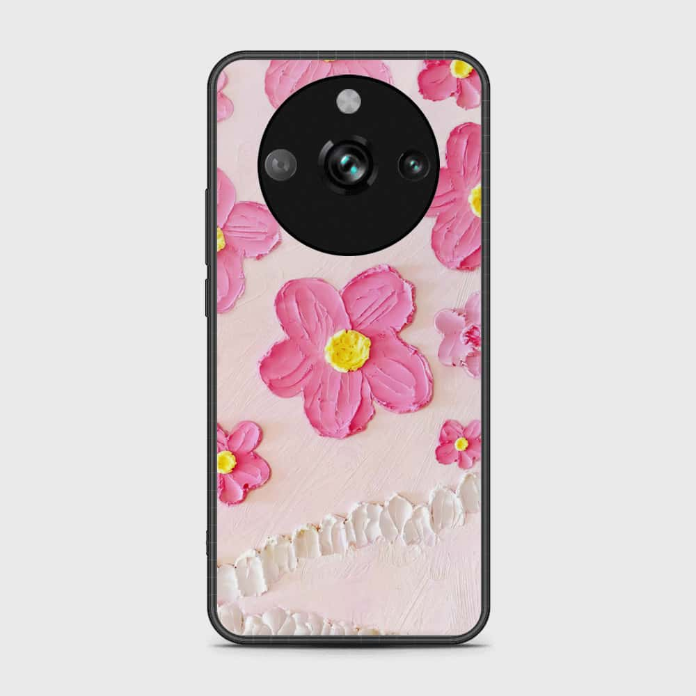 Realme 11 Pro Cover - Floral Series - Design 2 - Pink - HQ Ultra Shine Premium Infinity Glass Soft Silicon Borders Case