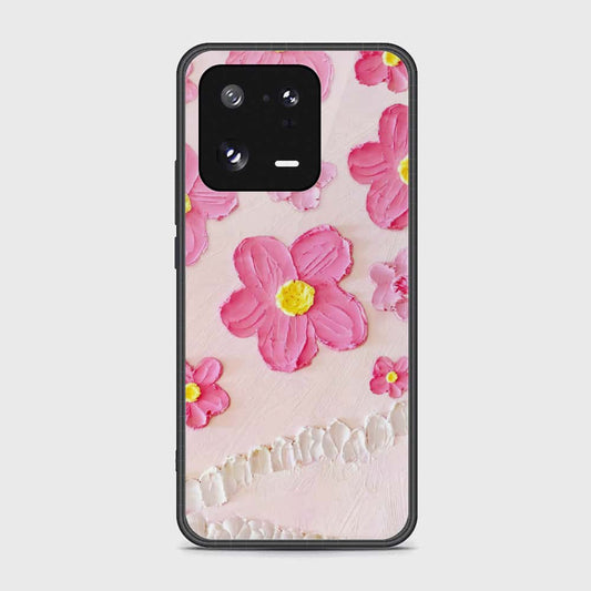 Xiaomi 13 Pro Cover - Floral Series - Design 2 - Pink - HQ Ultra Shine Premium Infinity Glass Soft Silicon Borders Case