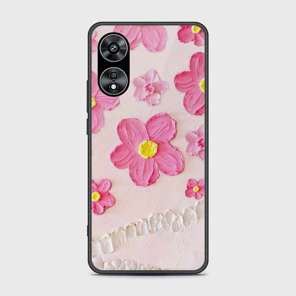 Oppo A97 5G Cover - Floral Series - Design 2 - Pink - HQ Ultra Shine Premium Infinity Glass Soft Silicon Borders Case