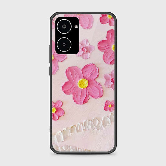 Realme 10 Cover - Floral Series - Design 2 - Pink - HQ Ultra Shine Premium Infinity Glass Soft Silicon Borders Case