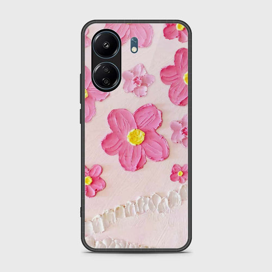 Xiaomi Redmi 13C Cover - Floral Series - Design 2 - Pink - HQ Ultra Shine Premium Infinity Glass Soft Silicon Borders Case