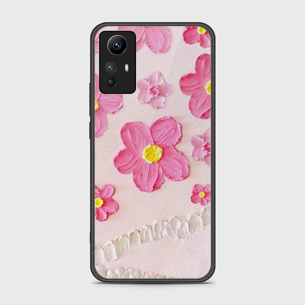 Xiaomi Redmi Note 12S Cover - Floral Series - Design 2 - Pink - HQ Ultra Shine Premium Infinity Glass Soft Silicon Borders Case