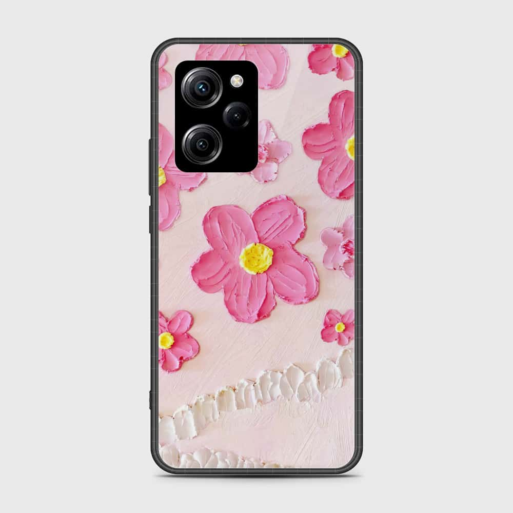 Xiaomi Poco X5 Pro Cover - Floral Series - Design 2 - Pink - HQ Ultra Shine Premium Infinity Glass Soft Silicon Borders Case