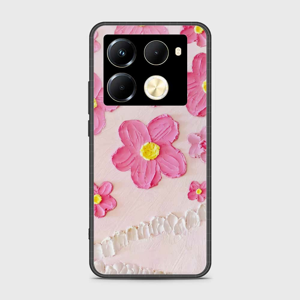 Infinix Note 40 Pro Plus Cover - Floral Series - Design 2 - Pink - HQ Ultra Shine Premium Infinity Glass Soft Silicon Borders Case