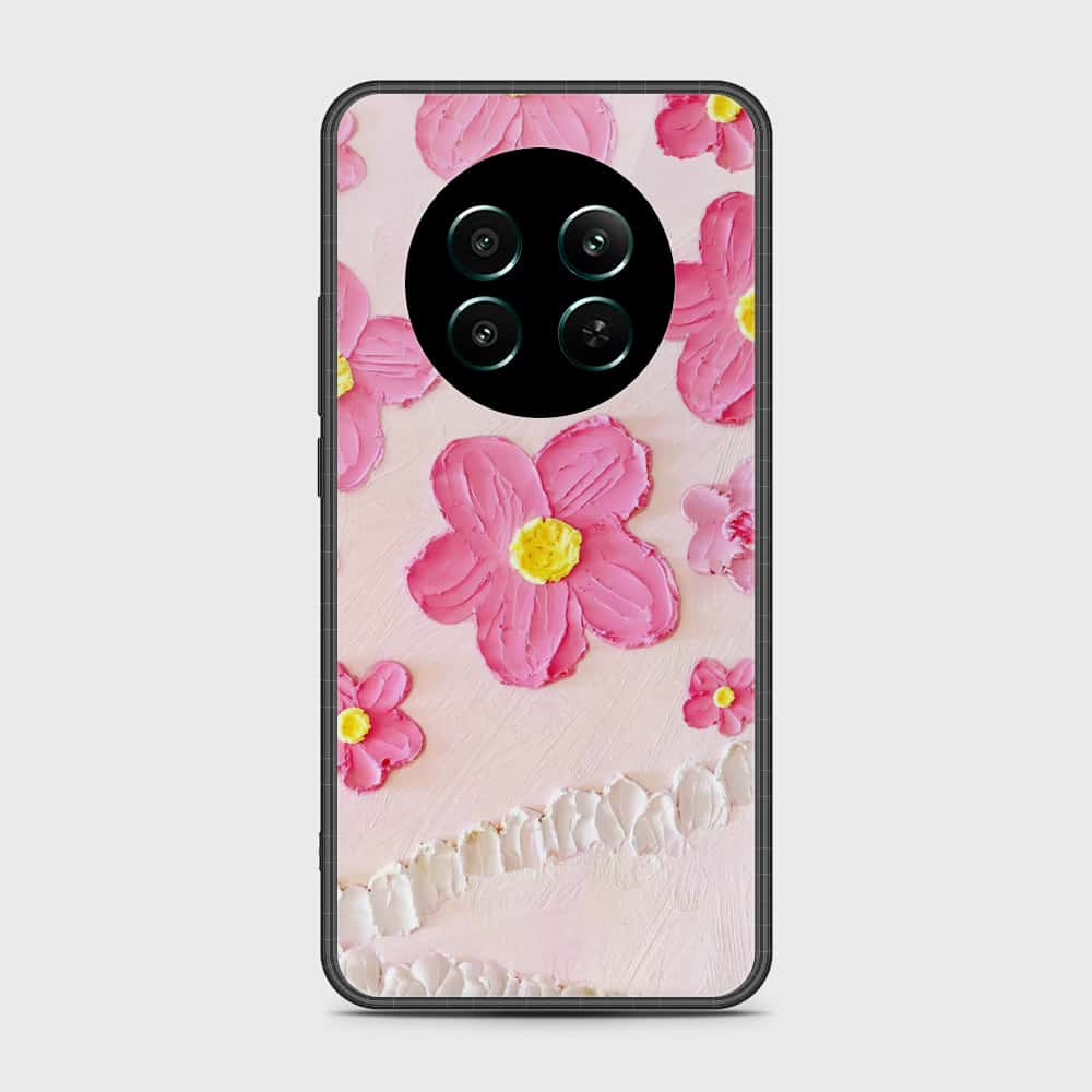 Realme 12 Plus Cover - Floral Series - Design 2 - Pink - HQ Ultra Shine Premium Infinity Glass Soft Silicon Borders Case