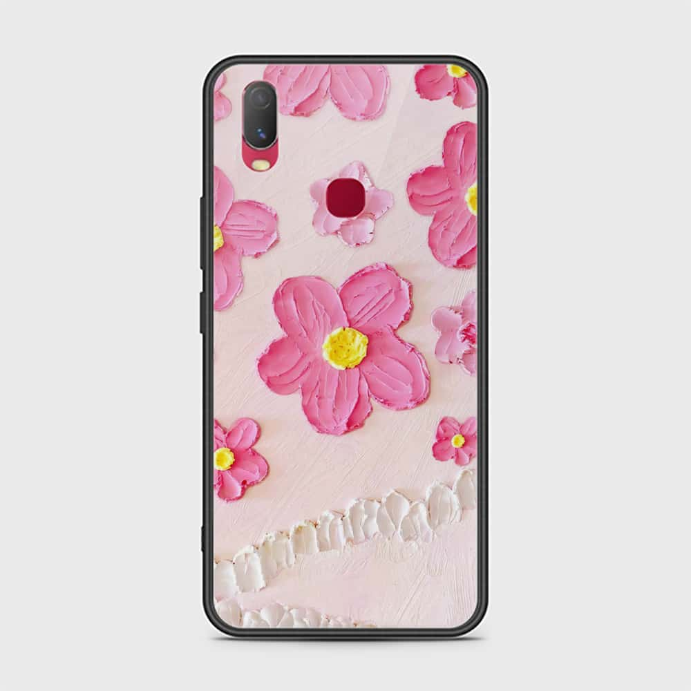 vivo Y11 (2019) Cover - Floral Series - Design 2 - Pink - HQ Ultra Shine Premium Infinity Glass Soft Silicon Borders Case