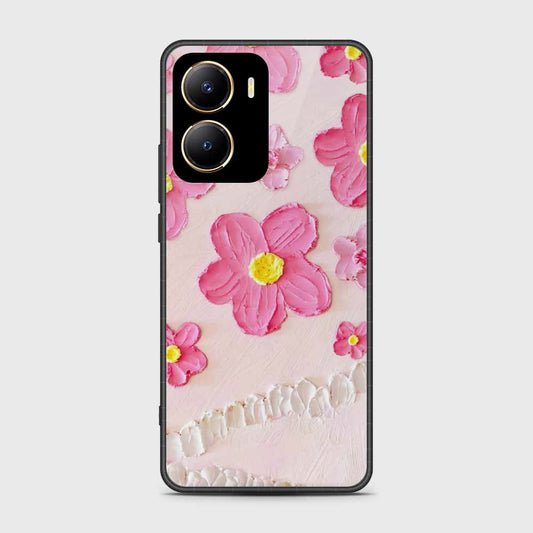 Vivo Y56 Cover - Floral Series - Design 2 - Pink - HQ Ultra Shine Premium Infinity Glass Soft Silicon Borders Case