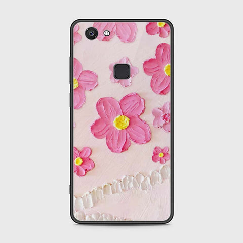 Vivo V7 Cover - Floral Series - Design 2 - Pink - HQ Ultra Shine Premium Infinity Glass Soft Silicon Borders Case