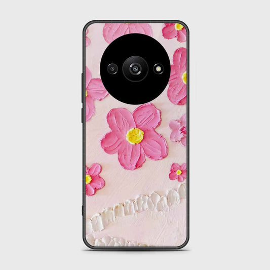 Xiaomi Redmi A3 Cover - Floral Series - Design 2 - Pink - HQ Ultra Shine Premium Infinity Glass Soft Silicon Borders Case