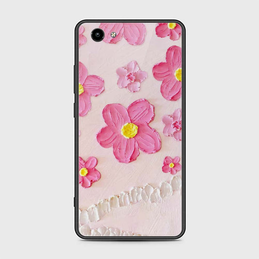 Vivo Y71 Cover - Floral Series - Design 2 - Pink - HQ Ultra Shine Premium Infinity Glass Soft Silicon Borders Case