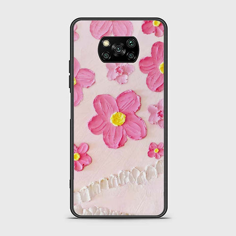 Xiaomi Poco X3 Cover - Floral Series - Design 2 - Pink - HQ Ultra Shine Premium Infinity Glass Soft Silicon Borders Case