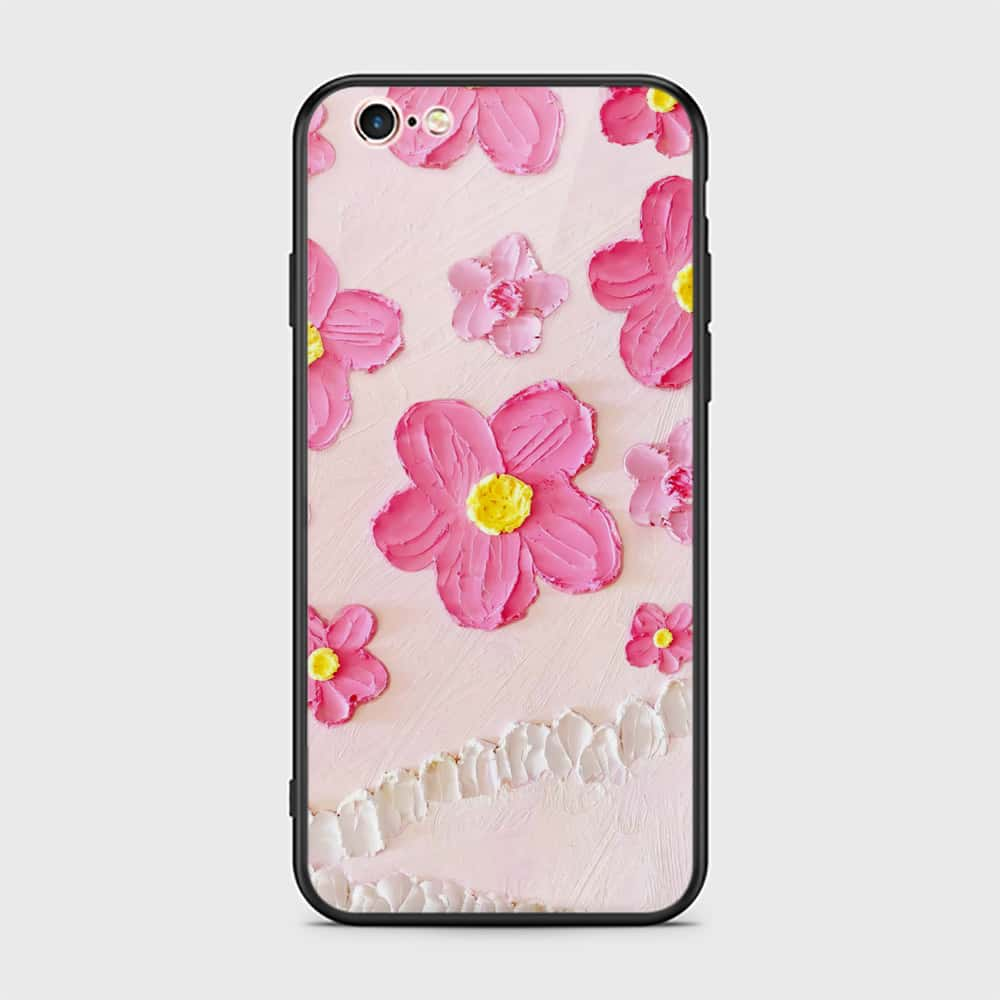 iPhone 6S / 6 Cover - Floral Series - Design 2 - Pink - HQ Ultra Shine Premium Infinity Glass Soft Silicon Borders Case