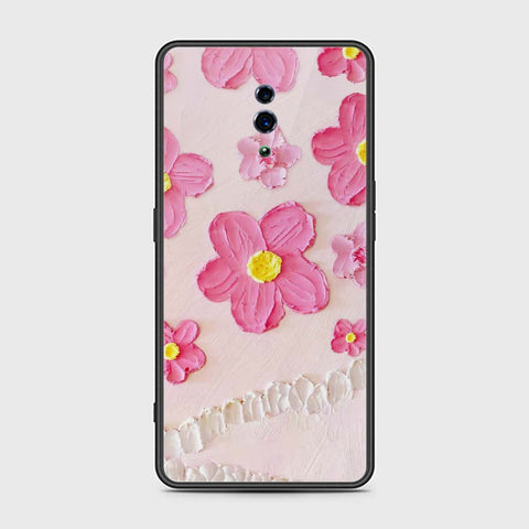 Oppo Reno Cover - Floral Series - Design 2 - Pink - HQ Ultra Shine Premium Infinity Glass Soft Silicon Borders Case