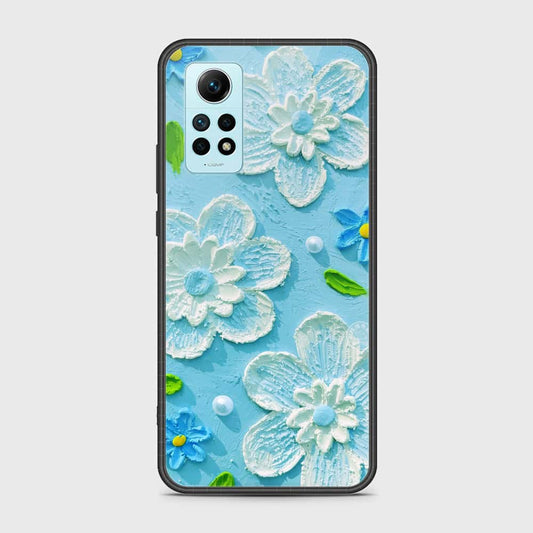 Xiaomi Redmi Note 12 Pro 4G Cover - Floral Series - Design 3 - Sky Blue - HQ Ultra Shine Premium Infinity Glass Soft Silicon Borders Case