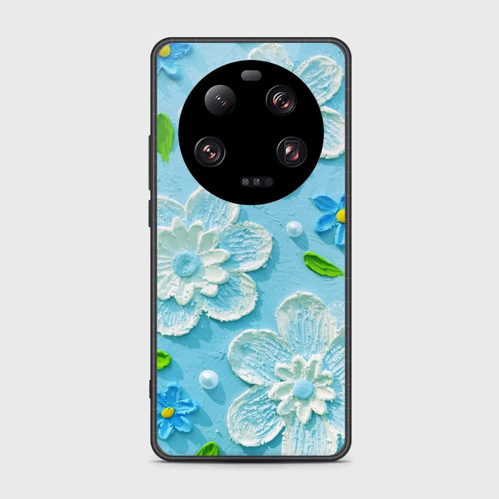 Xiaomi 13 Ultra Cover - Floral Series - Design 3 - Sky Blue - HQ Ultra Shine Premium Infinity Glass Soft Silicon Borders Case