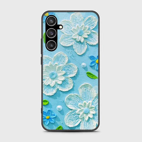 Samsung Galaxy S23 FE Cover - Floral Series - Design 3 - Sky Blue - HQ Ultra Shine Premium Infinity Glass Soft Silicon Borders Case