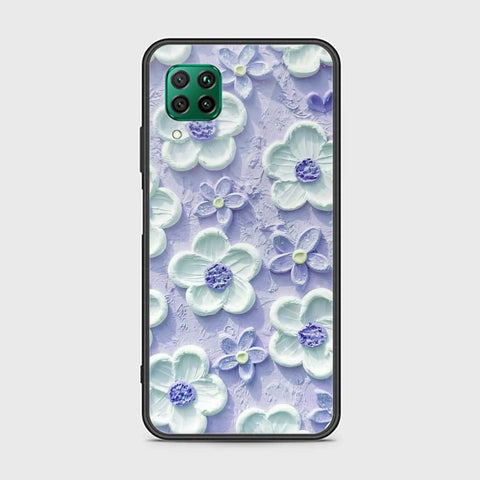 Huawei Nova 7i Cover - Floral Series - Design 4 - Purple & White - HQ Ultra Shine Premium Infinity Glass Soft Silicon Borders Case