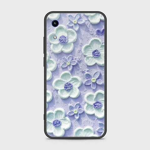 Huawei Honor 8A Cover - Floral Series - Design 4 - Purple & White - HQ Ultra Shine Premium Infinity Glass Soft Silicon Borders Case