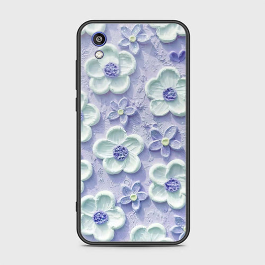 Huawei Honor 8S Cover - Floral Series - Design 4 - Purple & White - HQ Ultra Shine Premium Infinity Glass Soft Silicon Borders Case