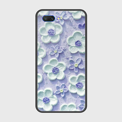 Huawei Honor 10 Cover - Floral Series - Design 4 - Purple & White - HQ Ultra Shine Premium Infinity Glass Soft Silicon Borders Case