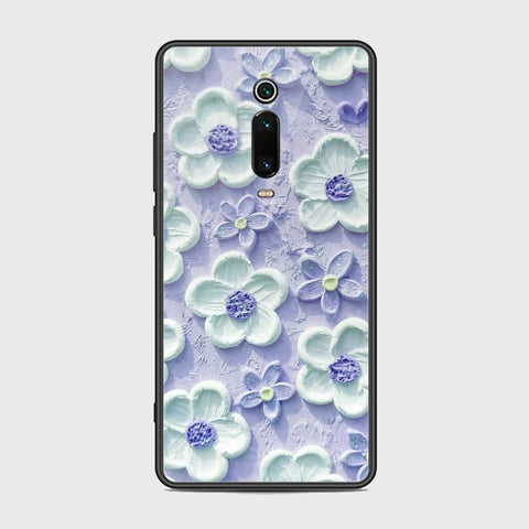 Xiaomi Mi 9T Pro Cover - Floral Series - Design 4 - Purple & White - HQ Ultra Shine Premium Infinity Glass Soft Silicon Borders Case