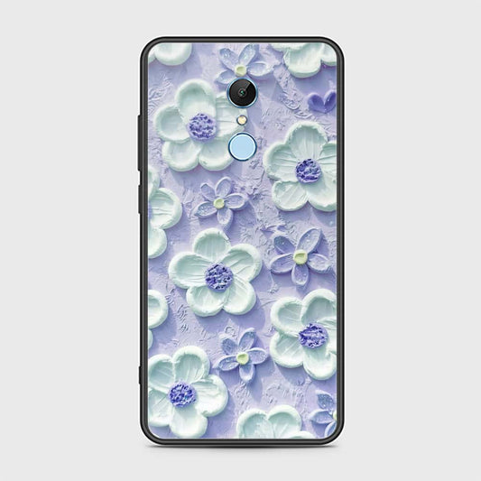 Redmi 5 Plus Cover - Floral Series - Design 4 - Purple & White - HQ Ultra Shine Premium Infinity Glass Soft Silicon Borders Case