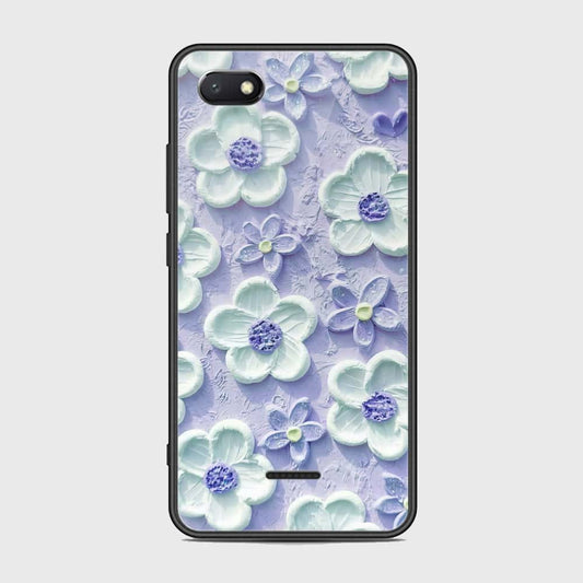 Xiaomi Redmi 6A Cover - Floral Series - Design 4 - Purple & White - HQ Ultra Shine Premium Infinity Glass Soft Silicon Borders Case