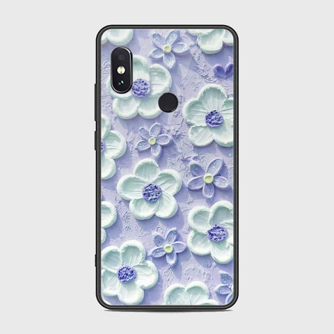 Xiaomi Redmi Note 5 AI Dual Camera Cover - Floral Series - Design 4 - Purple & White - HQ Ultra Shine Premium Infinity Glass Soft Silicon Borders Case