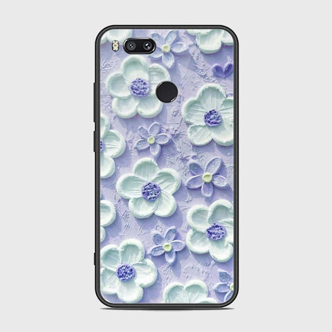 Xiaomi Redmi A1 Cover - Floral Series - Design 4 - Purple & White - HQ Ultra Shine Premium Infinity Glass Soft Silicon Borders Case