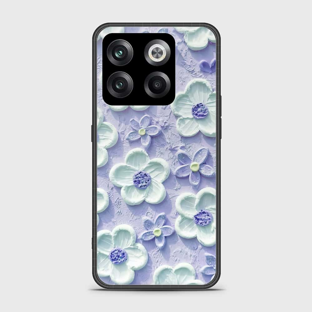 OnePlus Ace Pro Cover - Floral Series - Design 4 - Purple & White - HQ Ultra Shine Premium Infinity Glass Soft Silicon Borders Case