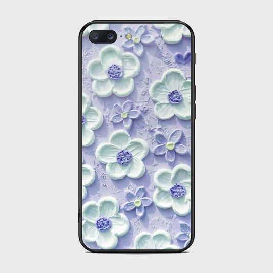 OnePlus 5 Cover - Floral Series - Design 4 - Purple & White - HQ Ultra Shine Premium Infinity Glass Soft Silicon Borders Case