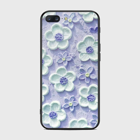 OnePlus 5 Cover - Floral Series - Design 4 - Purple & White - HQ Ultra Shine Premium Infinity Glass Soft Silicon Borders Case