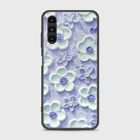 Samsung Galaxy A13 5G Cover - Floral Series - Design 4 - Purple & White - HQ Ultra Shine Premium Infinity Glass Soft Silicon Borders Case