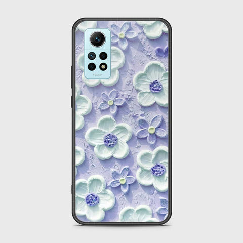 Xiaomi Redmi Note 12 Pro 4G Cover - Floral Series - Design 4 - Purple & White - HQ Ultra Shine Premium Infinity Glass Soft Silicon Borders Case