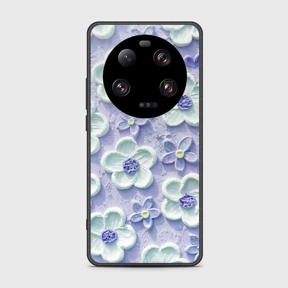 Xiaomi 13 Ultra Cover - Floral Series - Design 4 - Purple & White - HQ Ultra Shine Premium Infinity Glass Soft Silicon Borders Case