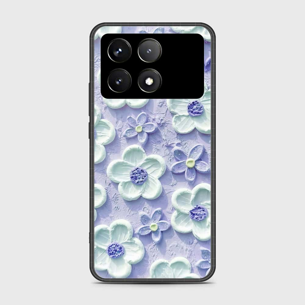 Xiaomi Poco F6 Pro Cover - Floral Series - Design 4 - Purple & White - HQ Ultra Shine Premium Infinity Glass Soft Silicon Borders Case