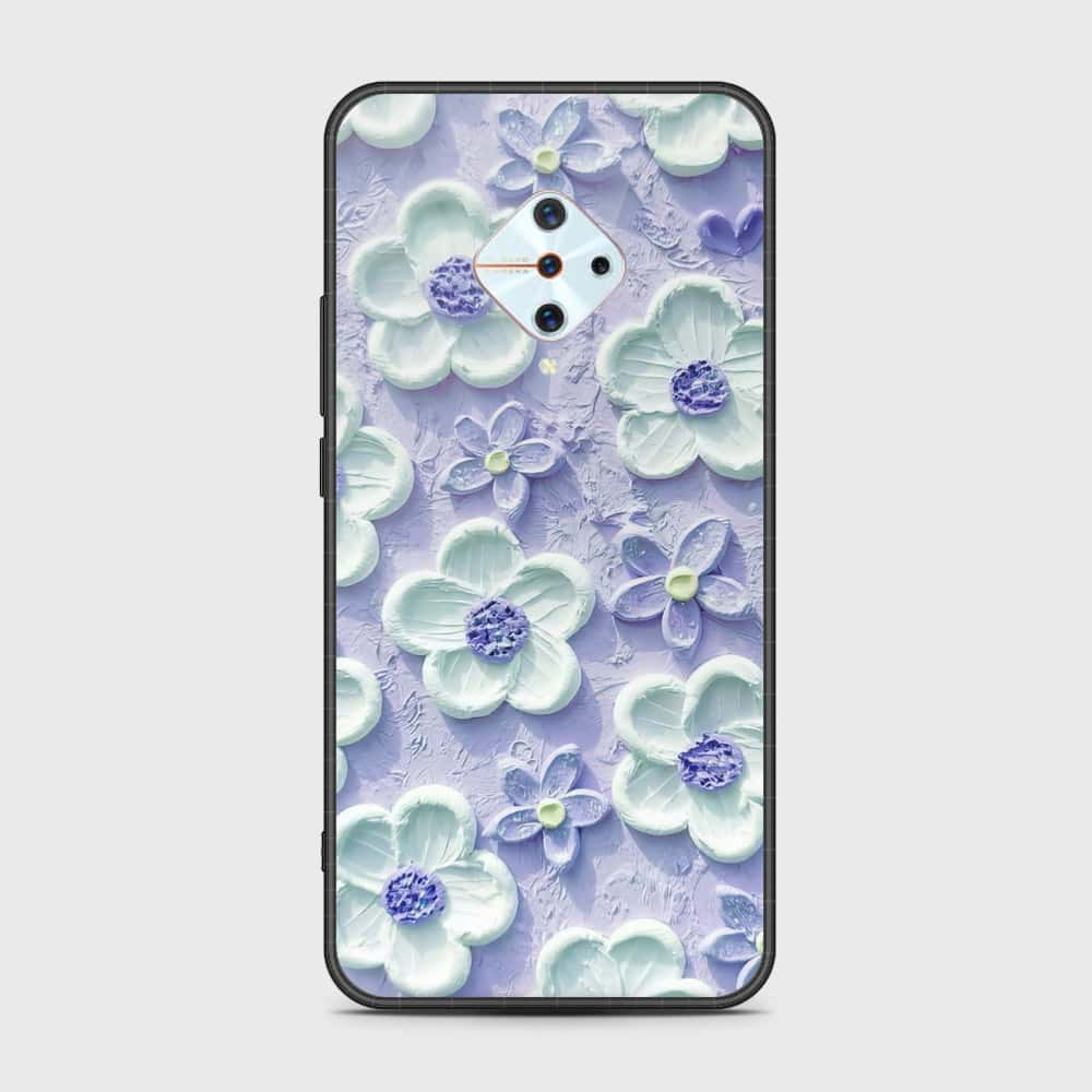 Honor 9X Pro Cover - Floral Series - Design 4 - Purple & White - HQ Ultra Shine Premium Infinity Glass Soft Silicon Borders Case