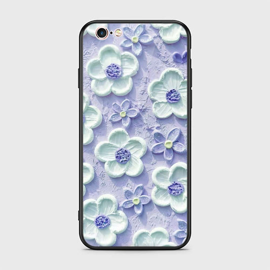 iPhone 6s Plus / 6 Plus Cover - Floral Series - Design 4 - Purple & White - HQ Ultra Shine Premium Infinity Glass Soft Silicon Borders Case