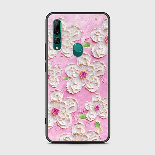 Huawei Y9 Prime 2019 Cover - Floral Series - Design 5 - Pink & White - HQ Ultra Shine Premium Infinity Glass Soft Silicon Borders Case