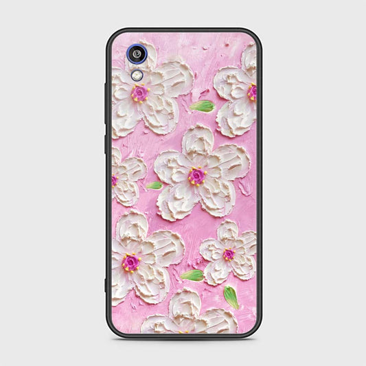 Huawei Honor 8S Cover - Floral Series - Design 5 - Pink & White - HQ Ultra Shine Premium Infinity Glass Soft Silicon Borders Case