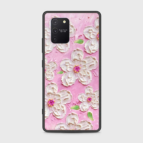 Samsung Galaxy S10 Lite Cover - Floral Series - Design 5 - Pink & White - HQ Ultra Shine Premium Infinity Glass Soft Silicon Borders Case