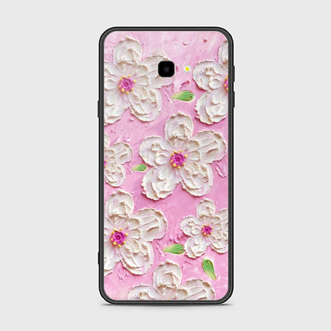 Samsung Galaxy J4 Plus Cover - Floral Series - Design 5 - Pink & White - HQ Ultra Shine Premium Infinity Glass Soft Silicon Borders Case