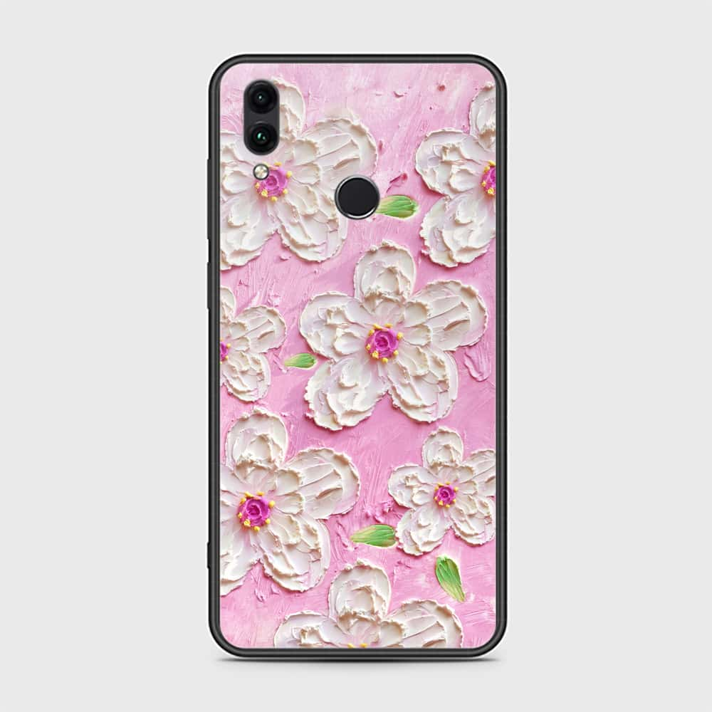 Huawei Honor 10 Lite Cover - Floral Series - Design 5 - Pink & White - HQ Ultra Shine Premium Infinity Glass Soft Silicon Borders Case