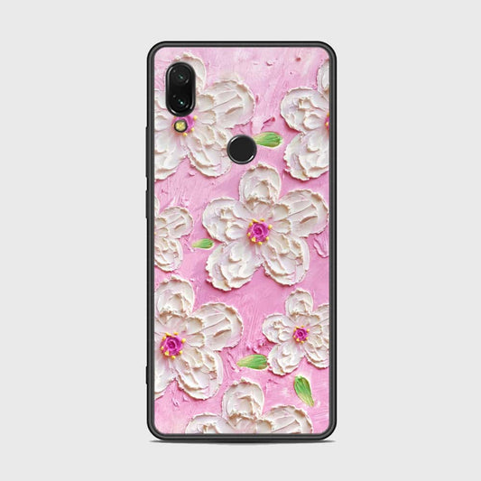 Xiaomi Redmi 7 Cover - Floral Series - Design 5 - Pink & White - HQ Ultra Shine Premium Infinity Glass Soft Silicon Borders Case