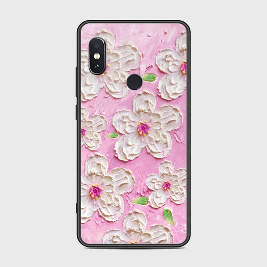 Xiaomi Redmi Note 5 Pro Cover - Floral Series - Design 5 - Pink & White - HQ Ultra Shine Premium Infinity Glass Soft Silicon Borders Case